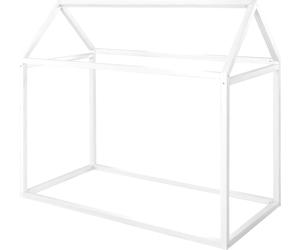 roba Lit de maison Montessori durable 70 x 140 cm - Lit d'enfant en bois massif - Blanc