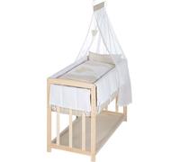 roba Lit d'enfant 4 en 1, lit d'appoint 'Liebhabär' Lit de bébé, berceau & banc d'enfant en bois de hêtre