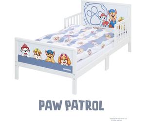 roba Lit d'enfant Paw Patrol 70 x 140 cm incl. literie & sommier à lattes - Motif de la série de dessins animés - blanc / bleu