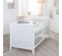 roba Lit Évolutif 70 x 140 cm Easy Sleep - Convertible en Canapé ou Lit Enfant - Jusqu'à 7 Ans - Hauteur Réglable - Coins de Conversion Inclus - 3 Barreaux Amovibles - Blanc