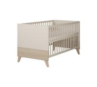 Roba – Lit bébé Sidney 70 x 140 cm – Évolutif convertible en lit junior, pieds bois massif, Beige