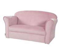 Canapé Club En Velours Doux Pour Enfant - Rembourré En Mousse - Lil Sofa Rose Pastel TU