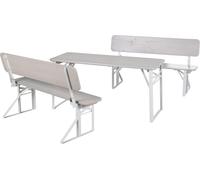 roba Outdoor Party-Garnitur pour enfants - Ensemble de sièges pour enfants avec dossier en bois lasuré gris - 2 bancs + 1 table - Sièges pliables à partir de 24 mois