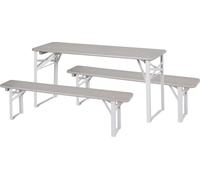 Roba Outdoor Party - Ensemble jardin enfants 2 bancs + table pliants gris 4 places dès 2 ans