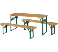 Roba Ensemble table et 2 bancs pour enfants Outdoor Party – teck lasuré, pliable dès 24 mois