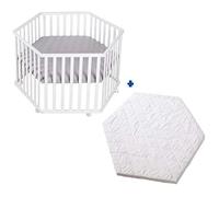 Parc Bébé Hexagonal + Tapis Déperlant Et Matelas Déhoussable Roba Style Blanc - Gris Argenté TU