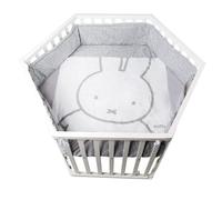 Roba Parc Bébé Hexagonal + Tour De Parc De Protection "Miffy®" Et 6 Roues - Bois Blanc Blanc
