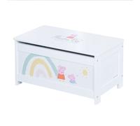 Roba Peppa Pig Coffre À Jouets En Bois - Couvercle Rabattable - Motif De La Truie - Rose / Blanc Rose