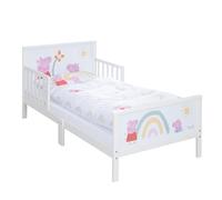 roba Peppa Pig Lit Montessori 70 x 140 cm avec Barrières de Sécurité pour Enfant - Inclus Sommier et Linge de Lit - Utilisable Jusqu'à 7 Ans - Blanc/Motif Truie