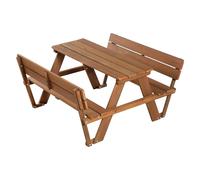 Roba Table et bancs Picnic for 4 Outdoor+ – Bois massif, 4 places, 89×107 cm, Teck