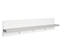 roba Porte-Manteau Mural 2 en 1 Moritz - avec Étagère et 3 Crochets - Patère pour Chambre Enfant - Blanc / Décor