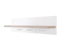 roba Porte-Manteau Mural 2 en 1 Moritz - avec Étagère et 3 Crochets - Patère pour Chambre Enfant - Blanc / Décor