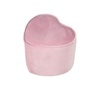 roba Pouf Coeur en Velours pour Chambre Enfant "Lil Sofa" - Tabouret Doux et Confortable - Rose