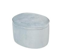roba Pouf Coffre Ovale en Velours pour Chambre Enfant "Lil Sofa" - Tabouret Avec Coffre de Rangement - Bleu Clair