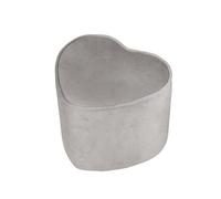 roba Tabouret pour enfants en forme de cœur "Lil Sofa", tabouret confortable recouvert de tissu velours gris, Pouf