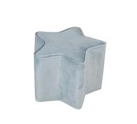 roba Pouf Étoile en Velours pour Chambre Enfant "Lil Sofa" - Tabouret Doux et Confortable - Bleu clair