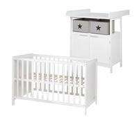 roba Set de chambre - Commode à langer Hamburg + Lit cododo 60x120 - Bois blanc
