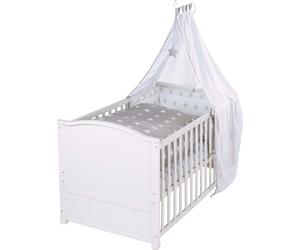 roba set de lit complet 'Little Stars', blanc, 79x153cm incl. literie, ciel de lit, nid, matelas