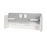 roba Surmeuble de bureau Smart Grow avec organiseur blanc/gris | Organiseur avec panneau perforé, support de lecture et port de charge USB-C pour les bureaux Smart Grow.