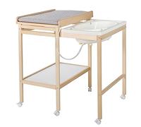 roba Combinaison bain/changement + matelas à langer Style gris - Table à langer mobile avec baignoire - Combinaison avec surface à langer extensible - bois naturel