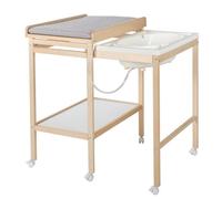 roba Combinaison bain/changement + matelas à langer Style gris - Table à langer mobile avec baignoire - Combinaison avec surface à langer extensible - bois naturel