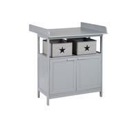 Roba Table à langer Hamburg – 2 portes, 2 boîtes de rangement, fixation murale – Gris
