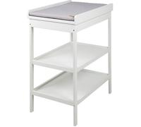 roba Table à Langer + Matelas à Langer Imperméable roba Style Gris Piqué - Bois Laqué Blanc