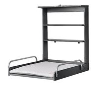 Roba Étagère à langer murale Style gris – pliable, matelas hydrofuge, 2 étagères – Bois anthracite