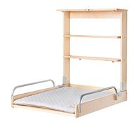roba Étagère à langer murale + matelas à langer roba Style gris - Étagère à langer pliable & peu encombrante pour montage mural - Table à langer avec 2 compartiments de rangement - bois naturel