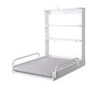 roba étagère à langer murale, blanche, avec matelas à langer 'roba style gris', pliable, peu encombrante, 2 compartiments