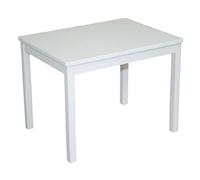 roba Table Enfant en Bois Massif - Bureau d'Activités 50 x 66 x 50 cm - Plateau Laqué Blanc