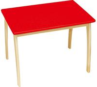 roba Table Enfant en Bois Massif - Bureau Enfant 56 x 76 x 52 cm - Vernis Rouge