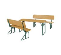 Roba Table et 2 bancs de jardin pour enfants dès 2 ans, 4 places – bancs pliants, bois lasuré teck