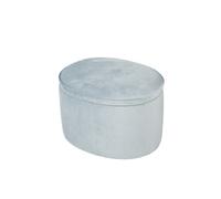 Roba Pouf-coffre Lil Sofa – Ovale en velours, tabouret avec rangement – Bleu clair