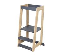 roba Tour d'apprentissage en bois - Bicolore - Tabouret sûr pour enfants - Idéal comme aide de cuisine - Peut supporter jusqu'à 80 kg - Bambou