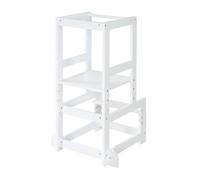 roba Tour d'apprentissage Selon Montessori - Marchepied Sûr pour Enfants - Tour d'Observation Idéal comme Aide de Cuisine - Supporte 80 kg - Bois Blanc