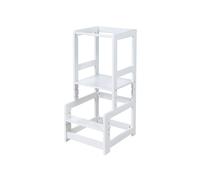 roba Tour d'apprentissage Selon Montessori - Marchepied Sûr pour Enfants - Tour d'Observation Idéal comme Aide de Cuisine - Supporte 80 kg - Bois Blanc