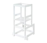 roba Tour d'apprentissage Selon Montessori - Marchepied Sûr pour Enfants - Tour d'Observation Idéal comme Aide de Cuisine - Supporte 80 kg - Bois Blanc