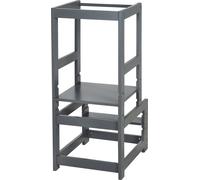 roba Tour d'apprentissage selon Montessori, marchepied sûr pour les enfants, idéal comme aide de cuisine, peut supporter jusqu'à 80 kg, anthracite