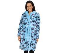Robe de chambre à capuche en polaire Lilo et Stitch pour femme Bleu Disney, bleu, 44-46