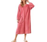 Robe De Chambre Femme Chaude - Peignoir Long et Doux pour Femmes avec Poches Confortable en Polaire vêtement d'intérieur Luxueux élégant col châle Parfait pour détente