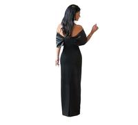 Robe de soirée Longue Noire en Satin à col Bateau et Perles, Fourreau, Dos Nu(Customzied Color,10)
