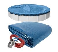 Robelle Bâche d'hiver Robuste Bleue de 8,5 m pour Piscine Hors Sol, chevauchement de 1,2 m (Taille de la Couverture de 9,8 m), Solide 20,3 x 20,3 cm, 66,9 g/yd2, Style : 3528-4