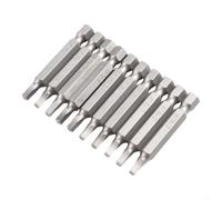 Robertson SQ1-SQ5 Lot de 10 embouts de tournevis à tête carrée avec tige hexagonale de 6,35 mm pour perceuse électrique, outils manuels, alliage d'acier gris (50 mm SQ2)