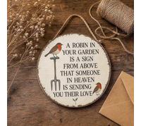 Robin Garden Signs, Panneau Rond En Métal Vintage Robin Garden From Heaven