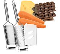Robin Goods® Lot de 2 râpes de cuisine inox grossière et fine | Râpes plates pour légumes, fromage, zestes et préparation culinaire