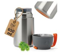 Robin Goods Récipient isotherme | 650 ml en acier inoxydable - Boîte isotherme pour aliments - Récipient alimentaire - Boîte de conservation au chaud anti-fuite - Récipient isotherme pour les