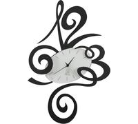 Robin Horloge Murale Moderne Noire Fabriquée en Italie en Acier, d. 45 cm, Silencieuse, Style Minimal pour Maison et Bureau
