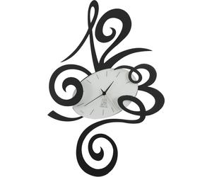 Robin Horloge Murale Moderne Noire Fabriquée En Italie En Acier, D. 45 Cm, Silencieuse, Style Minimal Pour Maison Et Bureau