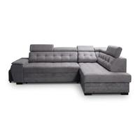 Robin Inspire Canapé d'angle Convertible Compact Droit Anthracite | Canapé Moderne, Fonction Relax, 4 Appuie-Têtes Réglables, Coffre de Rangement, Tissu Velours Aston Doux, Élégant